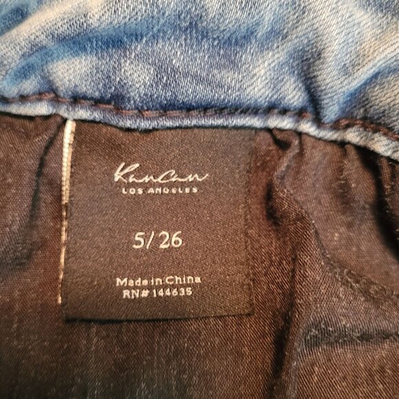 Kancan Jeans 26 P Flare Mid Rise Medium Light Wash Stretch Denim - Picture 4 of 11
